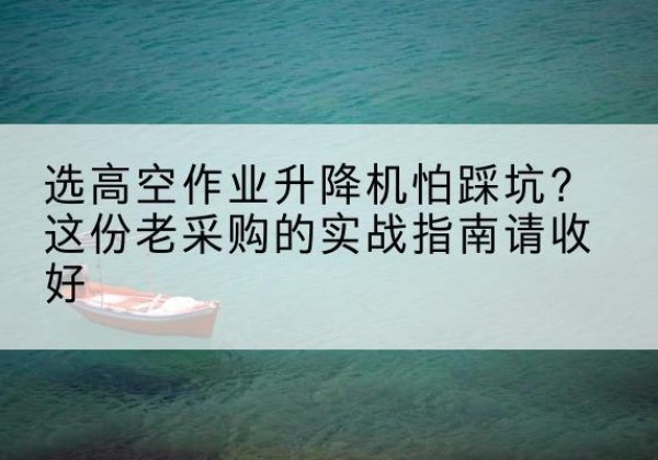 南谯高空作业升降机厂家推荐-选高空作业升降机怕踩坑？这份老采购的实战指南请收好