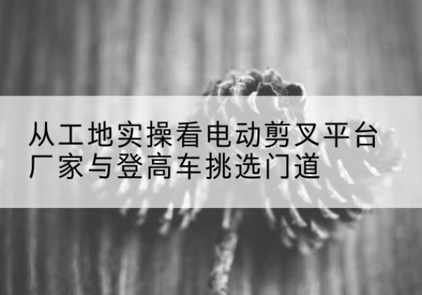 南谯电动剪叉升降平台厂家-从工地实操看电动剪叉平台厂家与登高车挑选门道